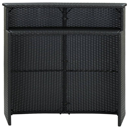 Patio Bar Table Black 47.2"x21.7"x43.3" Poly Rattan