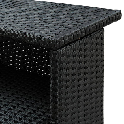 Patio Bar Table Black 47.2"x21.7"x43.3" Poly Rattan