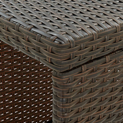 Bar Table with Storage Rack Brown 47.2"x23.6"x43.3" Poly Rattan