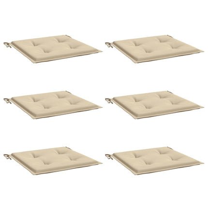 Garden Chair Cushions 6 pcs Beige 19.7"x19.7"x1.6" Oxford Fabric
