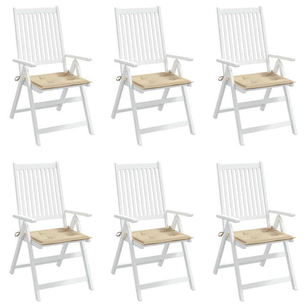 Garden Chair Cushions 6 pcs Beige 19.7"x19.7"x1.6" Oxford Fabric
