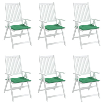 Garden Chair Cushions 6 pcs Green 19.7"x19.7"x1.6" Oxford Fabric