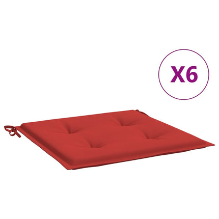 Garden Chair Cushions 6 pcs Red 19.7"x19.7"x1.6" Oxford Fabric