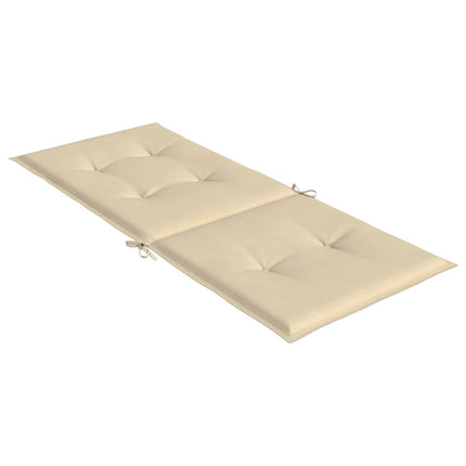 Garden Highback Chair Cushions 6 pcs Beige 47.2"x19.7"x1.2" Fabric
