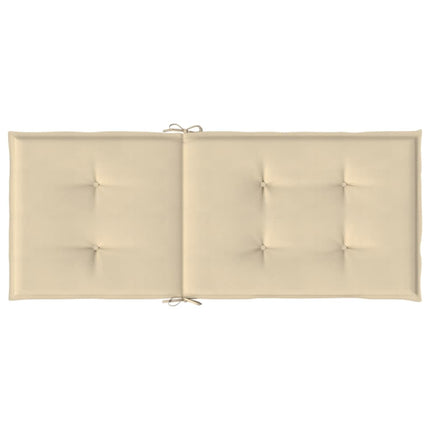 Garden Highback Chair Cushions 6 pcs Beige 47.2"x19.7"x1.2" Fabric