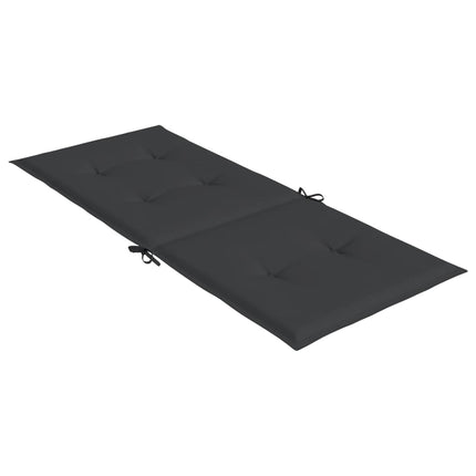 Garden Highback Chair Cushions 6 pcs Black 47.2"x19.7"x1.2" Fabric