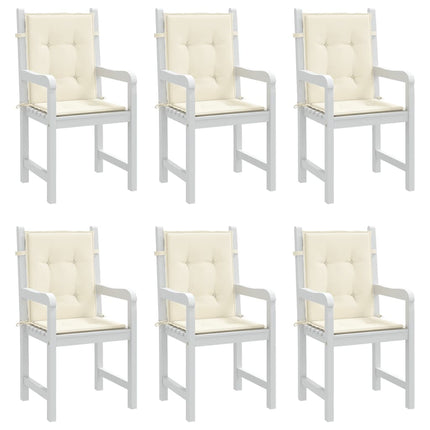 Garden Lowback Chair Cushions 6 pcs Cream 39.4"x19.7"x1.2" Oxford Fabric