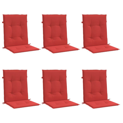 Garden Lowback Chair Cushions 6 pcs Red 39.4"x19.7"x1.2" Oxford Fabric