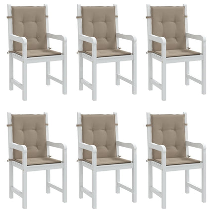 Garden Lowback Chair Cushions 6 pcs Taupe 39.4"x19.7"x1.2" Oxford Fabric