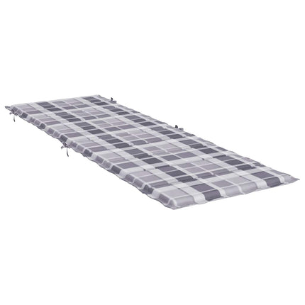 Sun Lounger Cushion Gray Check Pattern 73.2"x22.8"x1.6" Oxford Fabric