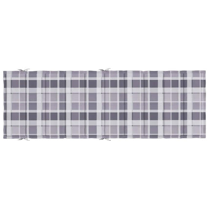 Sun Lounger Cushion Gray Check Pattern 73.2"x22.8"x1.6" Oxford Fabric