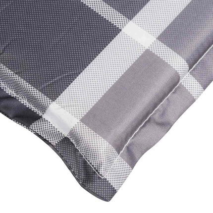 Sun Lounger Cushion Gray Check Pattern 73.2"x22.8"x1.6" Oxford Fabric