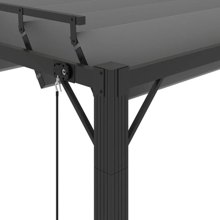 Gazebo with Louvered Roof 9.8'x13.1'Anthracite Fabric and Aluminum