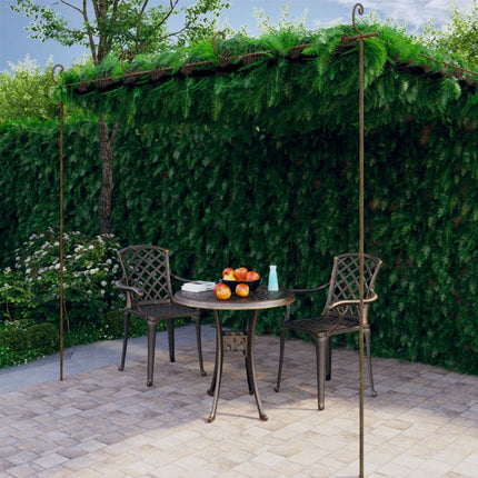Garden Pergola Antique Brown 13.1'x9.8'x8.2'Iron