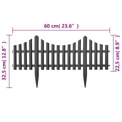 Lawn Edgings 17 pcs Anthracite 32.8'PP