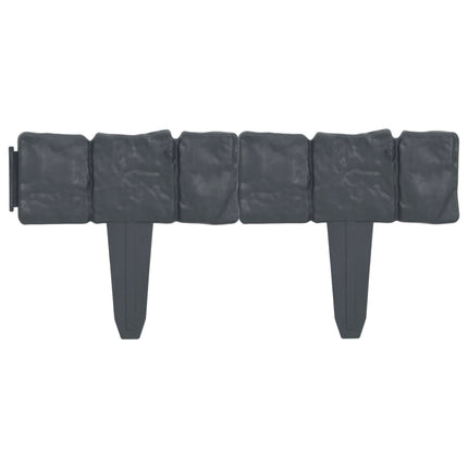 Lawn Fence Stone Look 41 pcs Plastic 393.7