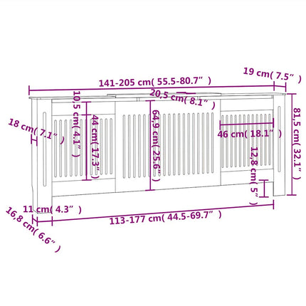 Engineered Wood Radiator Cover 80.7