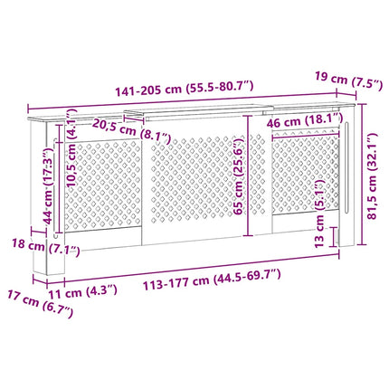 MDF Radiator Cover White 80.7