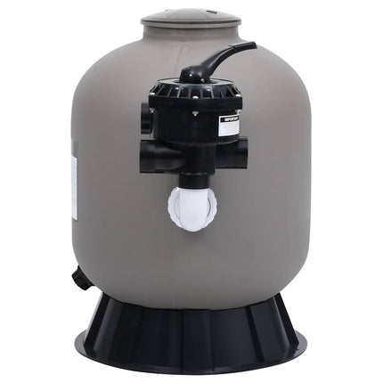 Pool Sand Filter with Side Mount 6-Way Valve Gray