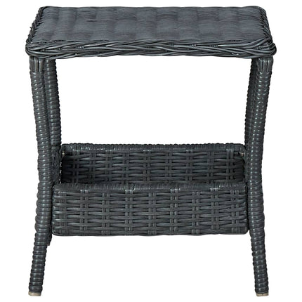 Patio Table Dark Gray 17.7"x17.7"x18.3" Poly Rattan