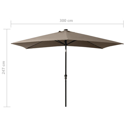 Garden Parasol Taupe Polyester and Powder-Coated Steel 6.6x9.8 feet