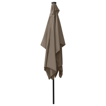 Garden Parasol Taupe Polyester and Powder-Coated Steel 6.6x9.8 feet