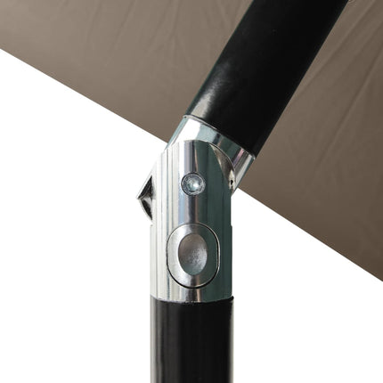 Garden Parasol Taupe Polyester and Powder-Coated Steel 6.6x9.8 feet