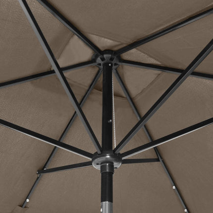 Garden Parasol Taupe Polyester and Powder-Coated Steel 6.6x9.8 feet
