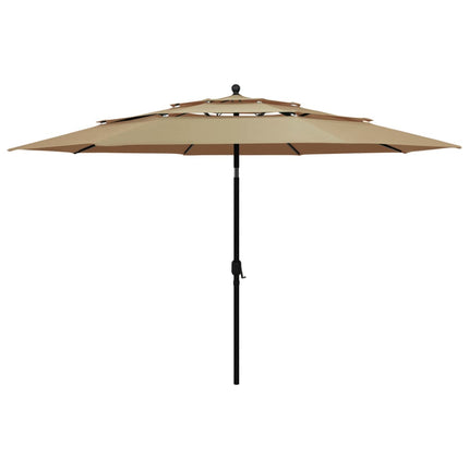 Parasol Taupe Polyester, Powder-Coated Aluminum 3.5 m Canopy
