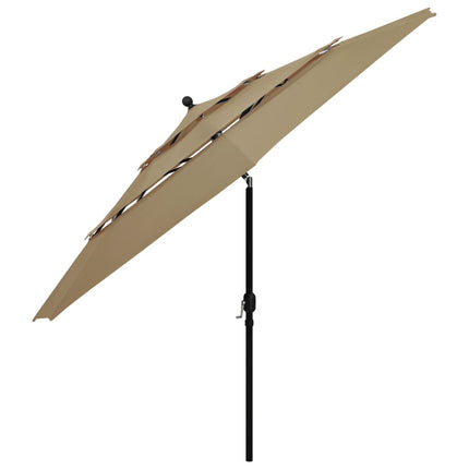 Parasol Taupe Polyester, Powder-Coated Aluminum 3.5 m Canopy