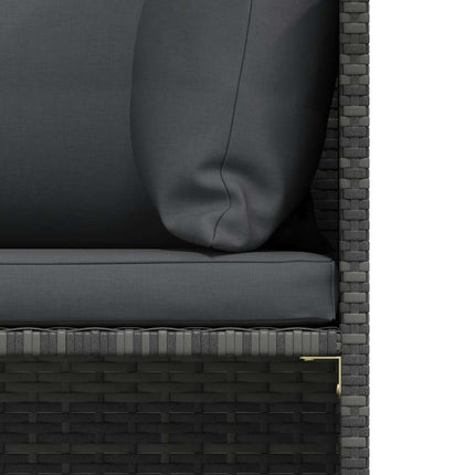 Patio Sofa with Cushions Gray Poly Rattan