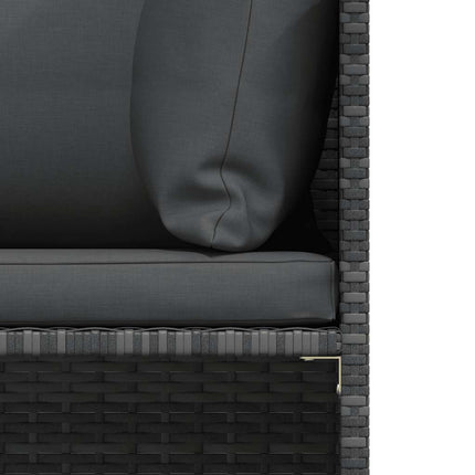 2-Seater Patio Sofa with Cushions Gray Poly Rattan