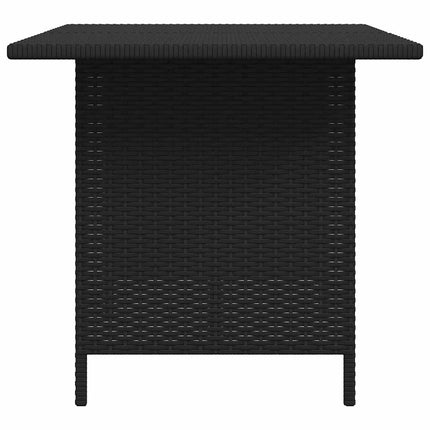 Patio Dining Table Black 43.3"x27.6"x25. 6"Poly Rattan