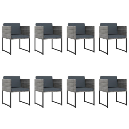 13 Piece Patio Dining Set with Cushions Poly Rattan Gray