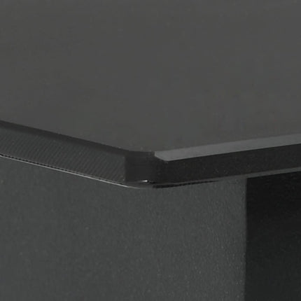 Patio Dining Table Black 59.1"x35.4"x29.1" Steel and Glass