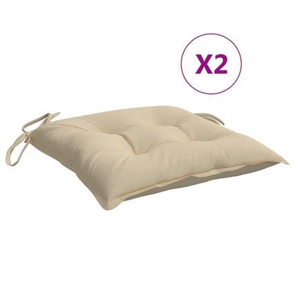 Chair Cushions 2 pcs Beige 19.7"x19.7"x2.8" Oxford Fabric