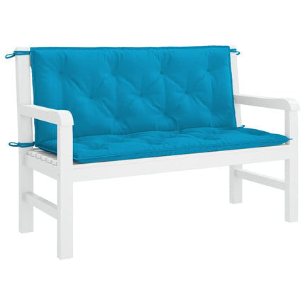Garden Bench Cushion Light Blue 47.2"x(19.7"+19.7")x2.8" Oxford Fabric