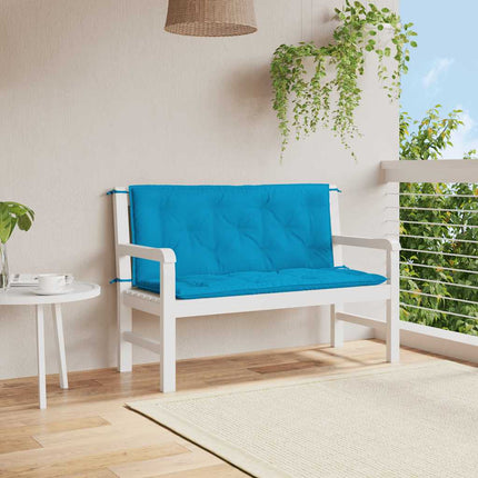 Garden Bench Cushion Light Blue 47.2"x(19.7"+19.7")x2.8" Oxford Fabric