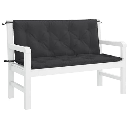 Garden Bench Cushion Black 47.2"x(19.7"+19.7")x2.8" Oxford Fabric