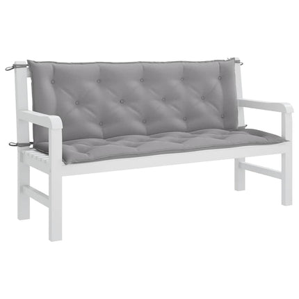 Garden Bench Cushion Gray 59.1"x(19.7"+19.7")x2.8" Oxford Fabric
