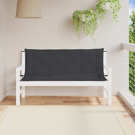 Garden Bench Cushion Black 59.1"x(19.7"+19.7")x2.8" Oxford Fabric