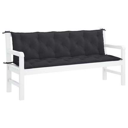 Garden Bench Cushion Black 70.9"x(19.7"+19.7")x2.8" Oxford Fabric