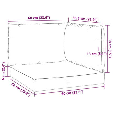 Pallet Cushions 3 pcs Anthracite Oxford Fabric