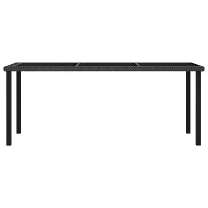 Patio Dining Table Black 70.9"x27.6"x28.7" Poly Rattan