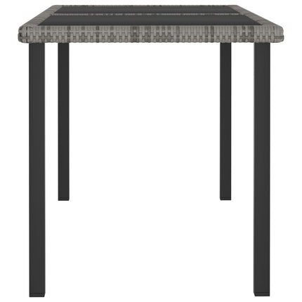 Patio Dining Table Gray 55.1"x27.6"x28.7" Poly Rattan