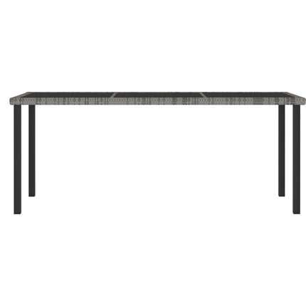 Patio Dining Table Gray 70.9"x27.6"x28.7" Poly Rattan