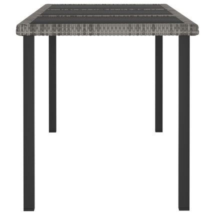 Patio Dining Table Gray 70.9"x27.6"x28.7" Poly Rattan