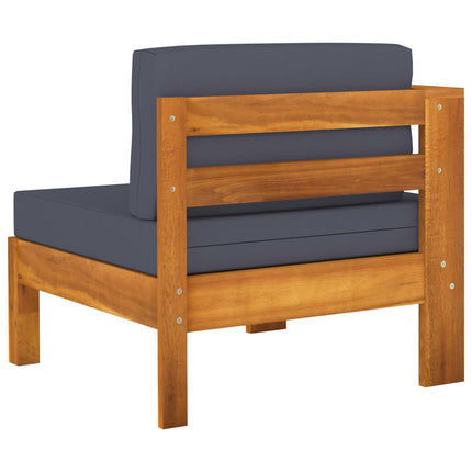 4-Seater Patio Sofa with Dark Gray Cushions Acacia Wood
