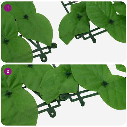 Balcony Screen with Green Leaves 196.9"x29.5