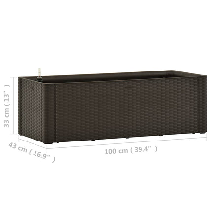 Garden Raised Bed with Self Watering System Mocha 39.4"x16.9"x13